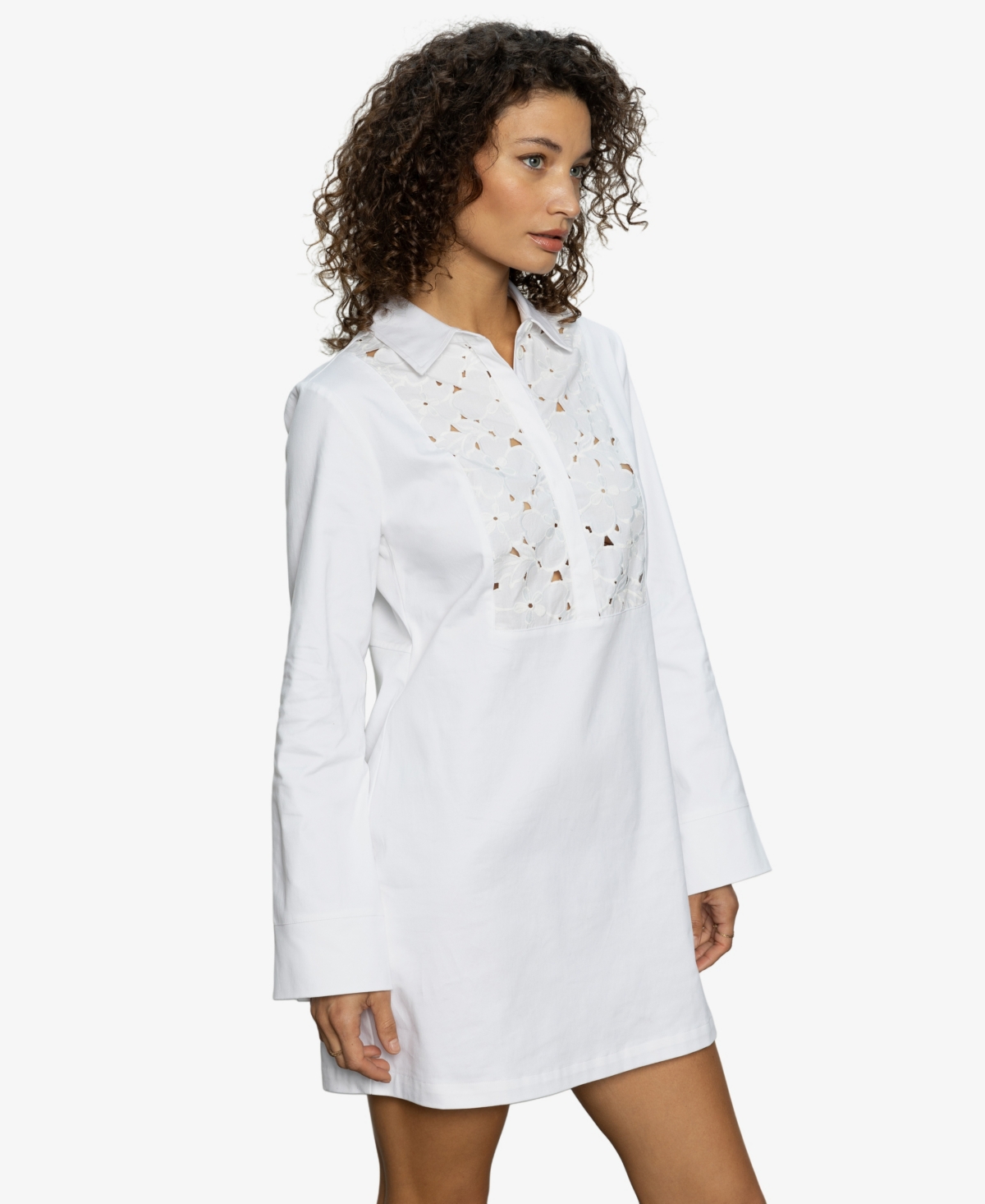 Sanctuary Women's Lace Yoke Insert Pull On Dress In White
