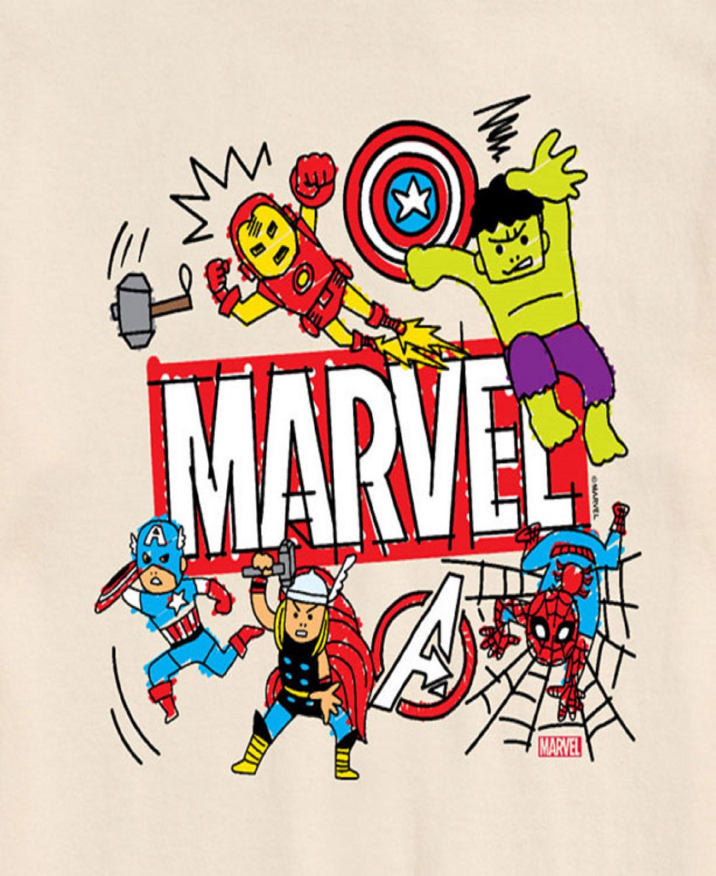 Мужская футболка AIRWAVES The Avengers Short Sleeve, цвет: Бежевый — фото 3