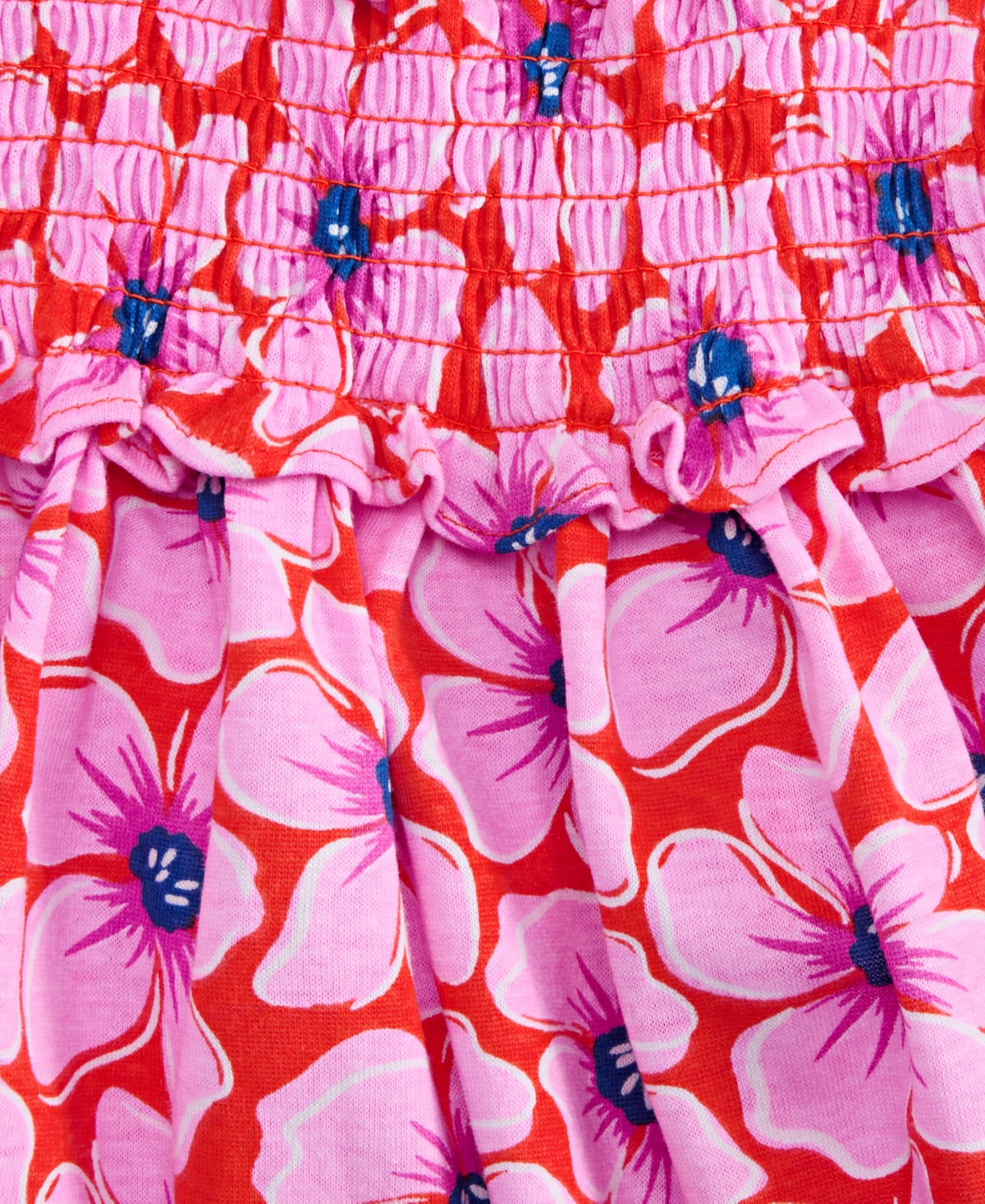 Epic Threads Kid Girl Floral Smocked Jersey Cotton Dress, Exclusively At Macy's In Mandarin R