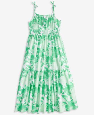 Little & Big Girls Floral-Print Tiered Midi Dress, Exclusively at Macy's