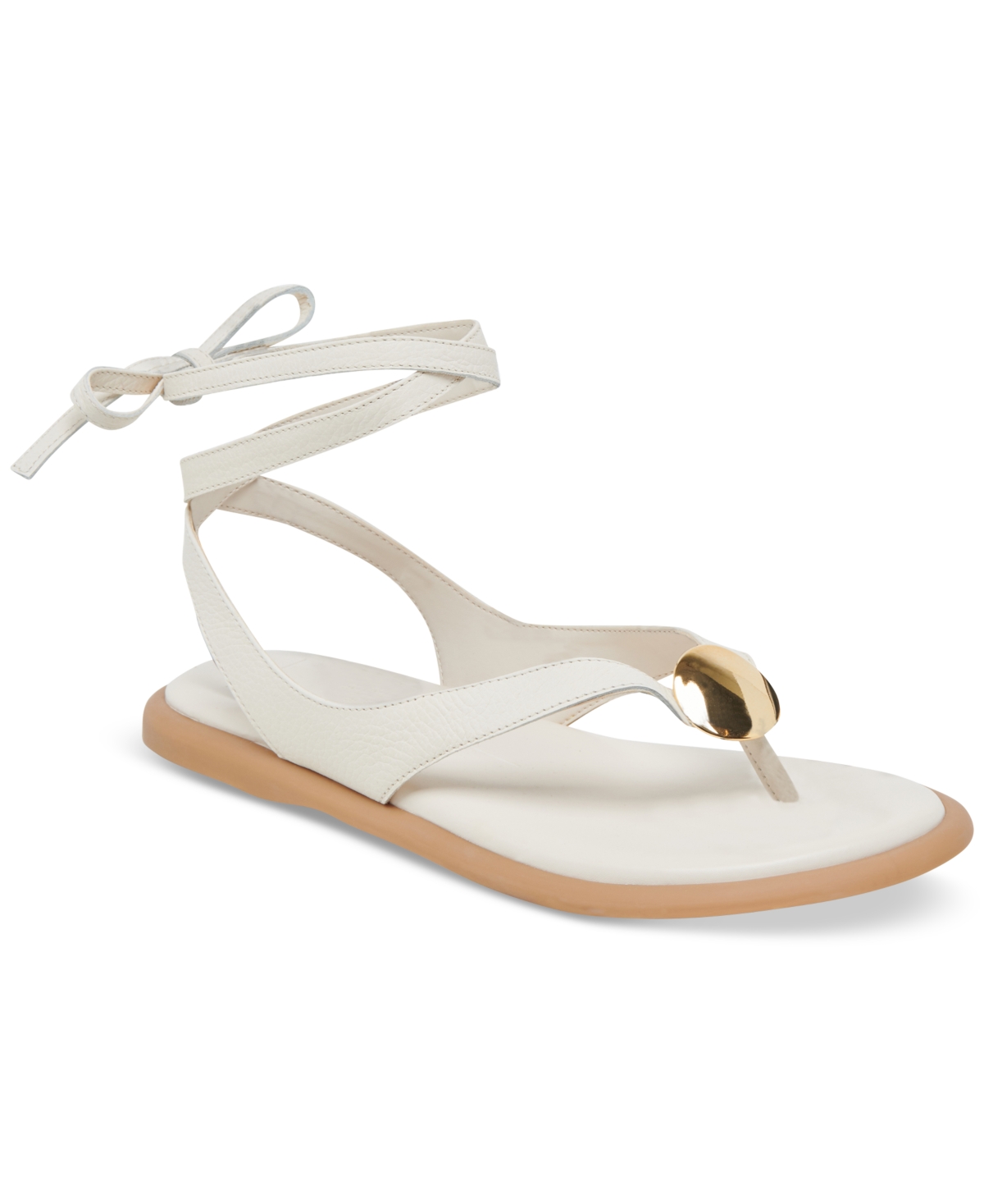 Dolce Vita Judy Ankle Wrap Sandal In Bone Leather