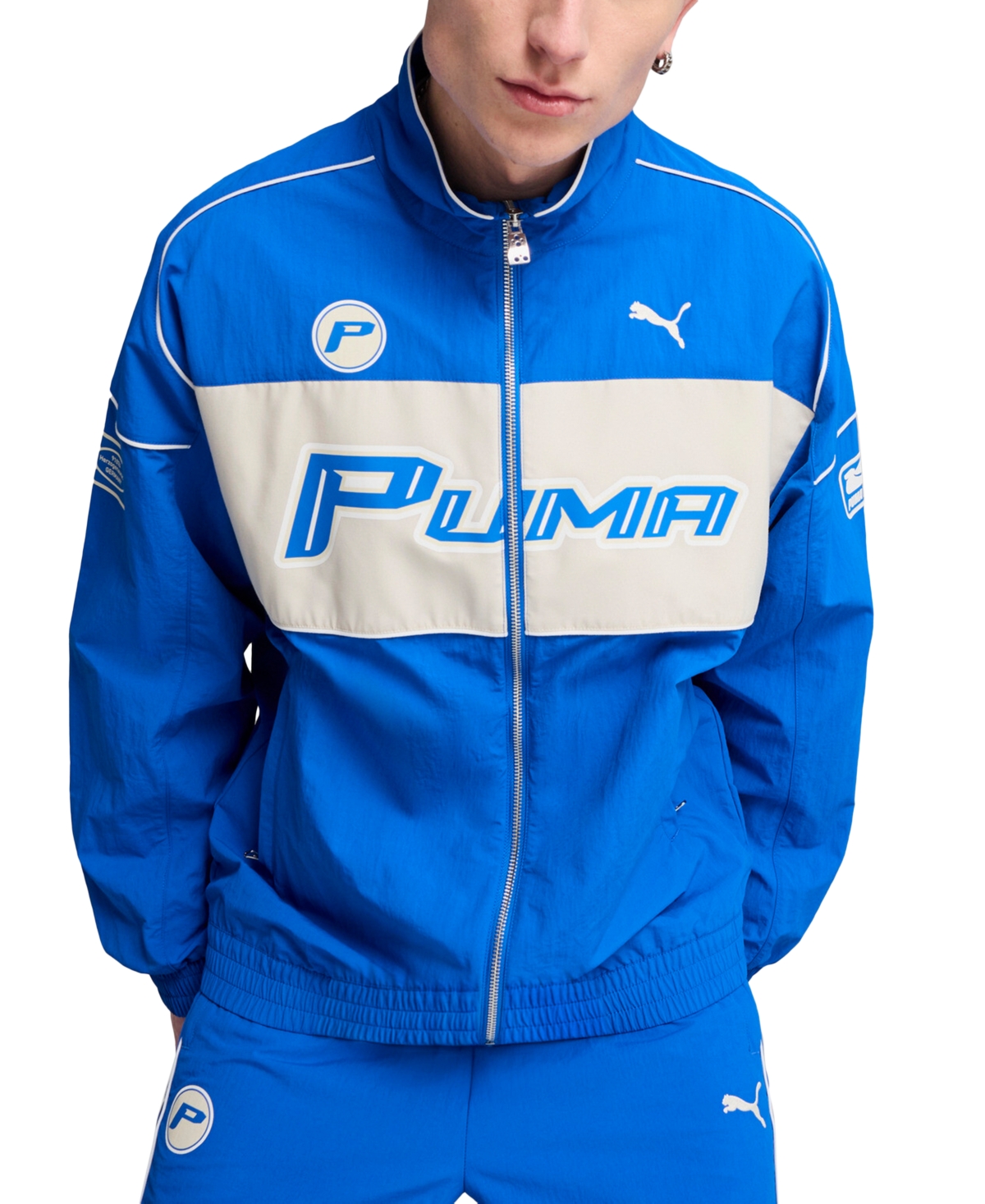 Puma Relaxed Speed Driver Series Graphic Track Jacket In Blue