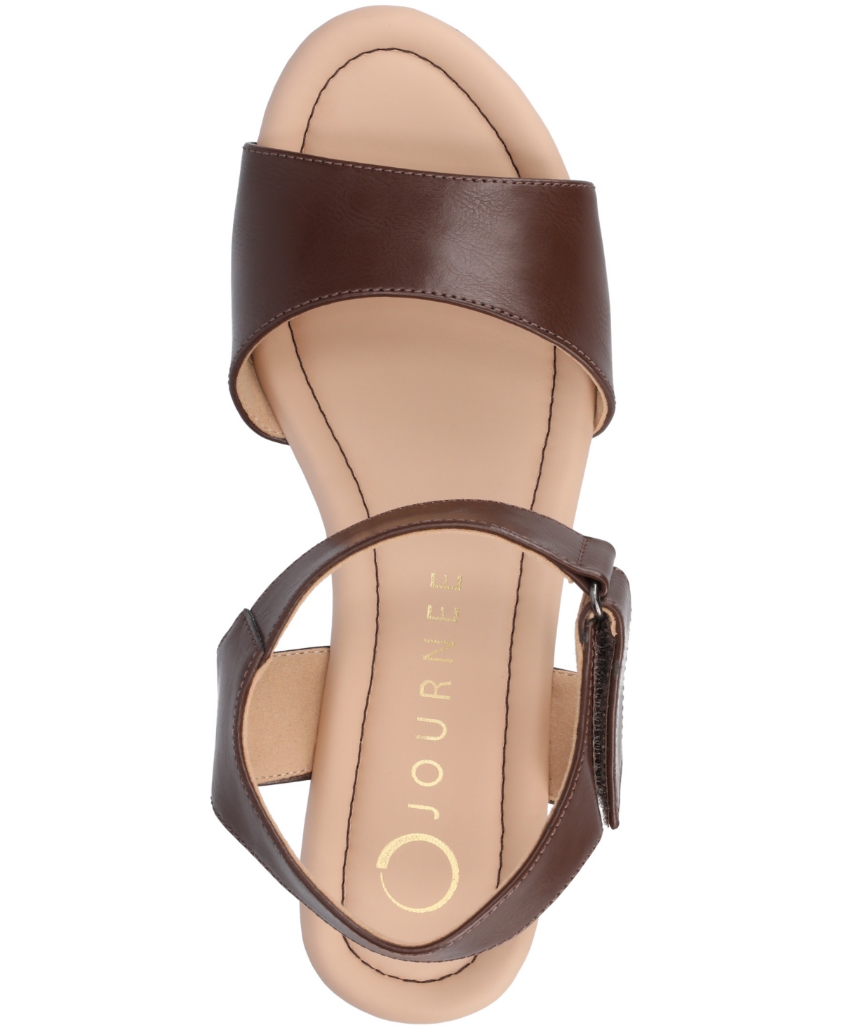 Shop Journee Collection Women's Ranae Ankle Strap Platform Cork Wedge Sandals In Brown