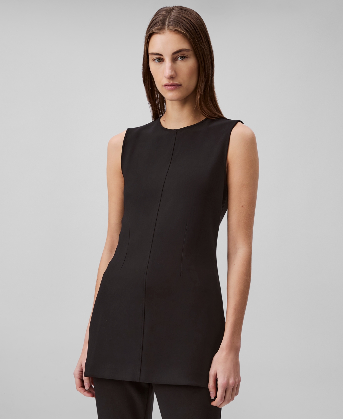 Calvin Klein Women's Sleeveless Tailored Knit Tunic In Black