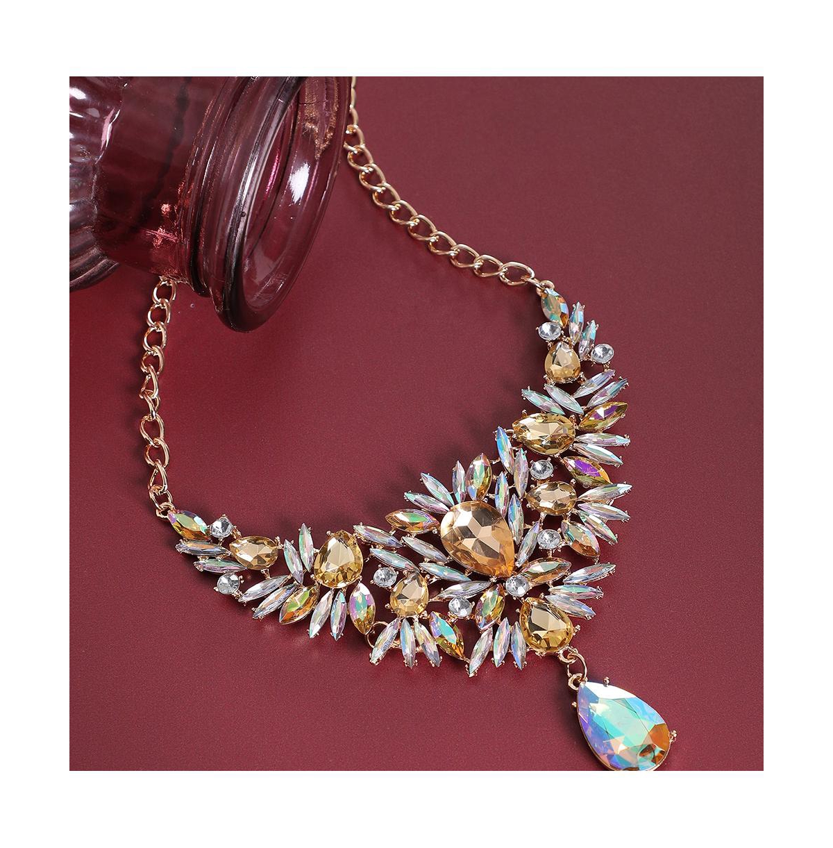 Sohi Party Statement Necklace In Yellow