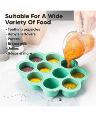Prep Silicone Baby Food Freezer Tray with Clip-on Lid, 2oz x 10 Silicone Freezer Molds, BPA-Free Baby Food Storage