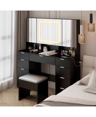 Vanity Table Set – Stylish Makeup Desk with Mirror and Storage for Bedroom or Dressing Room