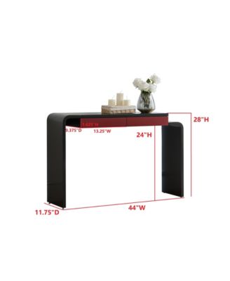 Yuma Wooden Rounded Silhouette Console Table - Sofa Entryway Table with 2 Drawers for Living Room, Hallway, Entryway