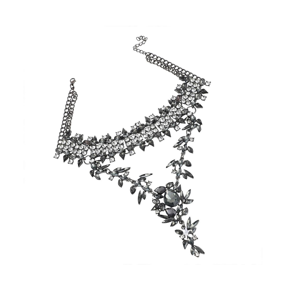 Shop Sohi Maxi Drop Necklace In Silver