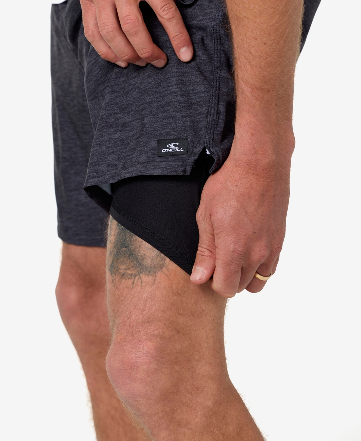 O'neill Men's Perform Light Lined Ew 17 Shorts In Heather Black