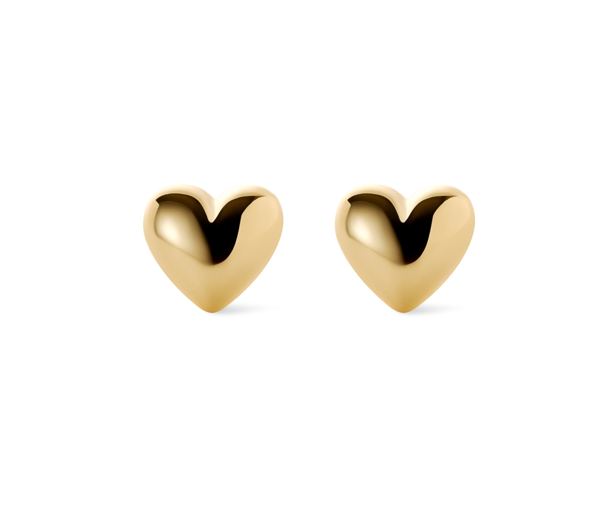 - Heart Earrings - Lev Studs - Gold, gold