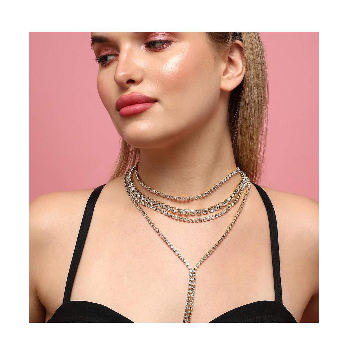 Sohi Equilibrium Jewel Necklace In Silver