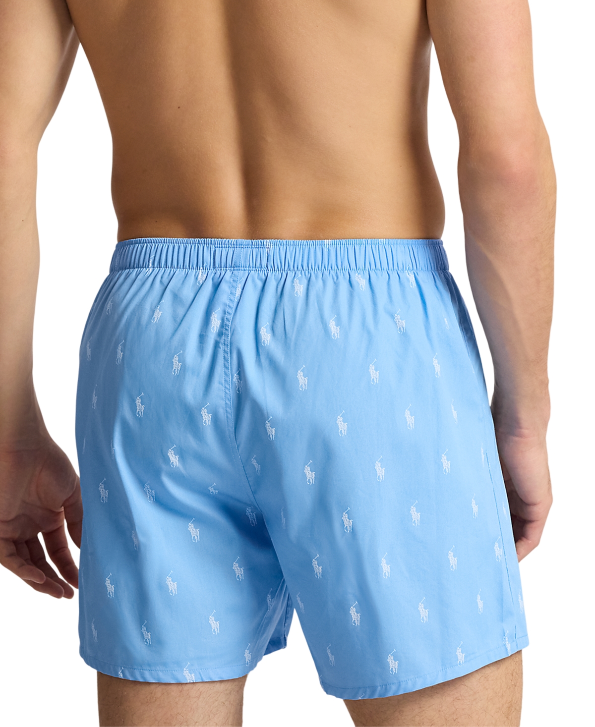 Polo Ralph Lauren Classic Woven Cotton Allover Pony Boxer In Beach Blue ...
