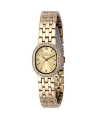 Women's 48135 Angel Quartz 3 Hand Gold, Silver Dial Watch
