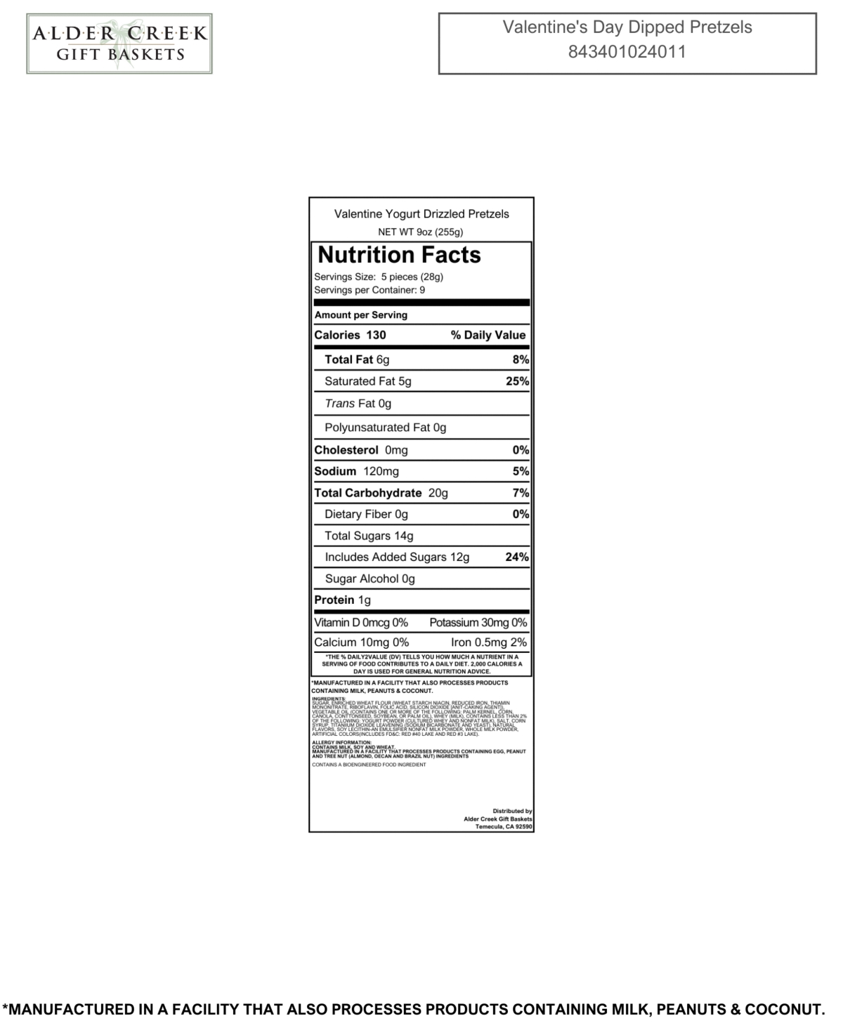 Alder Creek Gift Baskets Valentine's Day Dipped Heart Pretzels