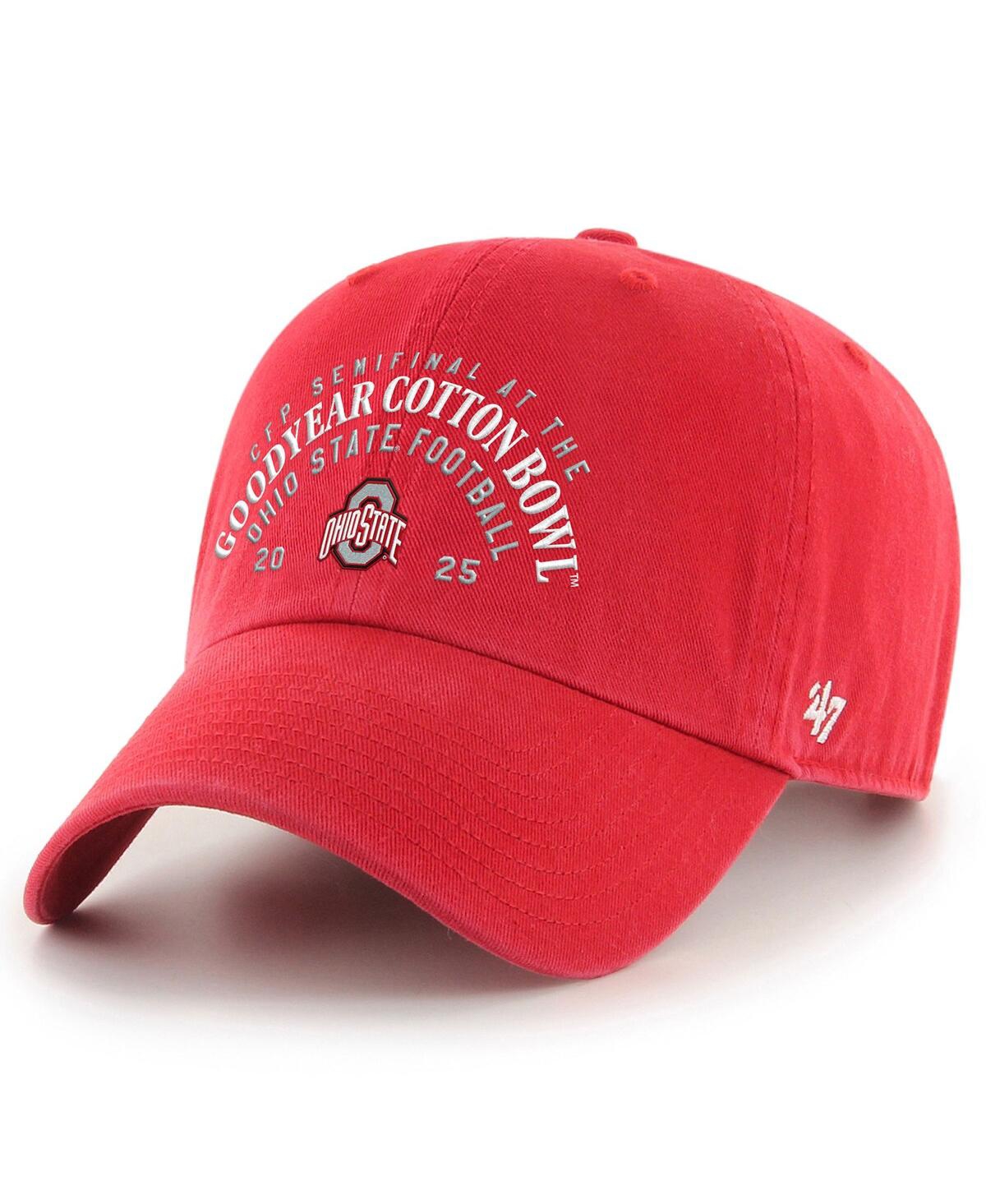 47 Brand Men's Scarlet Ohio State Buckeyes College Football Playoff 2025 Cotton Bowl Clean Up Adjustable Hat In Scarlet