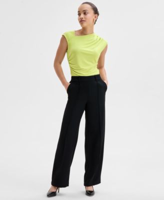I.N.C. International Concepts - Petite High-Rise Straight-Leg Pants