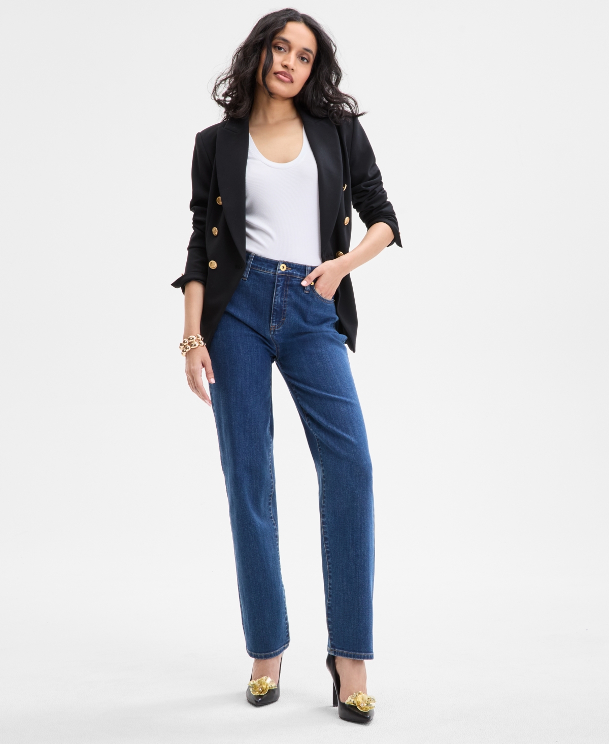 Inc International Concepts Women's Ribbed Scoop-neck Top, Exclusively At Macy's In Bright White