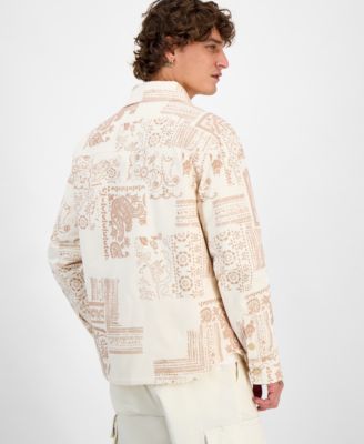 GUESS Men's Bandana-Print Shirt Jacket