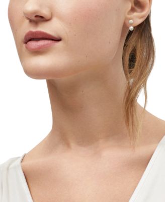 Cultured Freshwater Pearl (6mm) & Diamond (1/4 ct. t.w.) Drop Earrings in 14k Gold