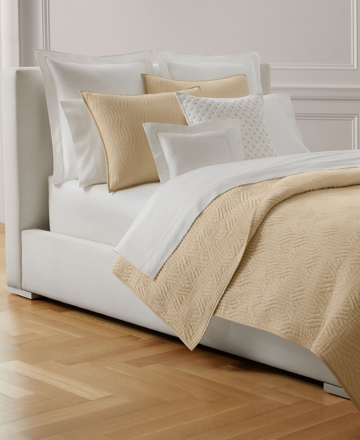 Ralph Lauren Wiley Cotton Jacquard Quilt, Full/queen In True Tan