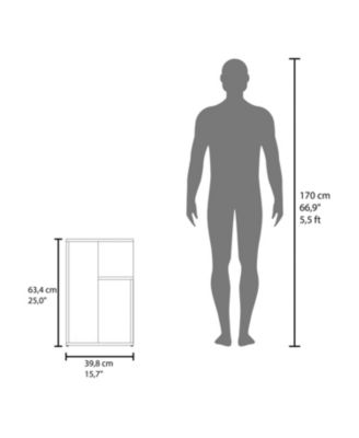 Stebbins Side Table, 2 Shelves, Dark Oak