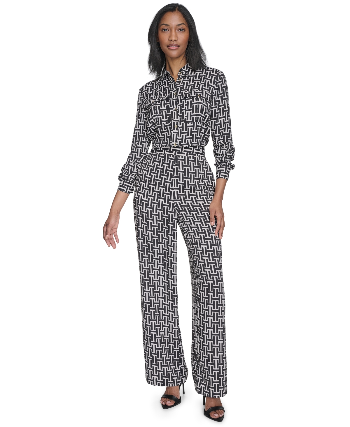 HALSTON WOMEN'S HIGH-RISE WIDE-LEG PULL-ON PANTS 