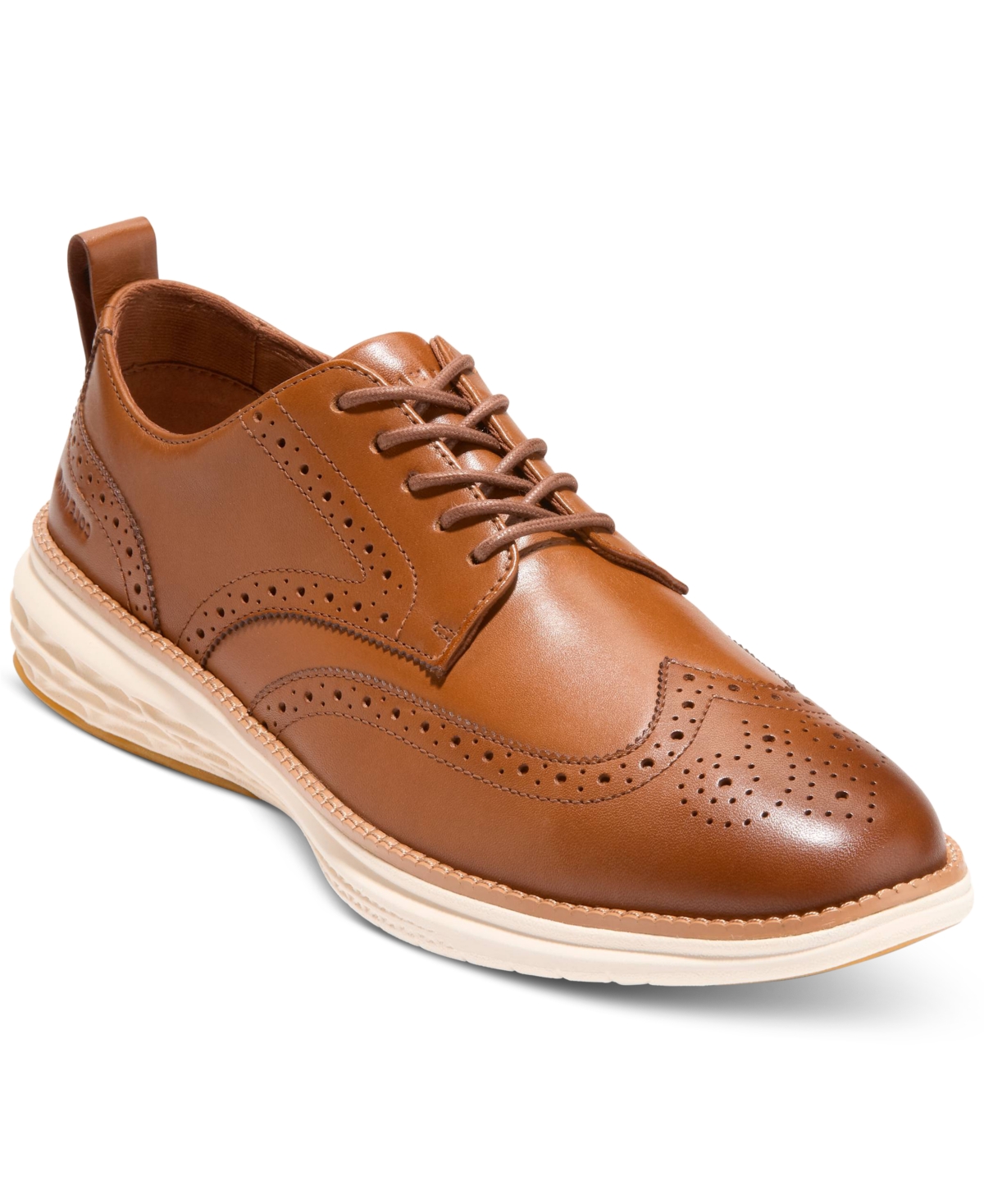 Cole Haan Men's Grand Hurrion Wingtip Oxford Dress Shoe In British Tan-ivory