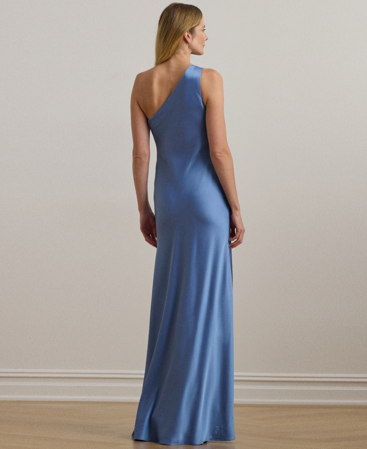 Ralph Lauren Women's Satin Charmeuse One-shoulder Gown In Sky Blue