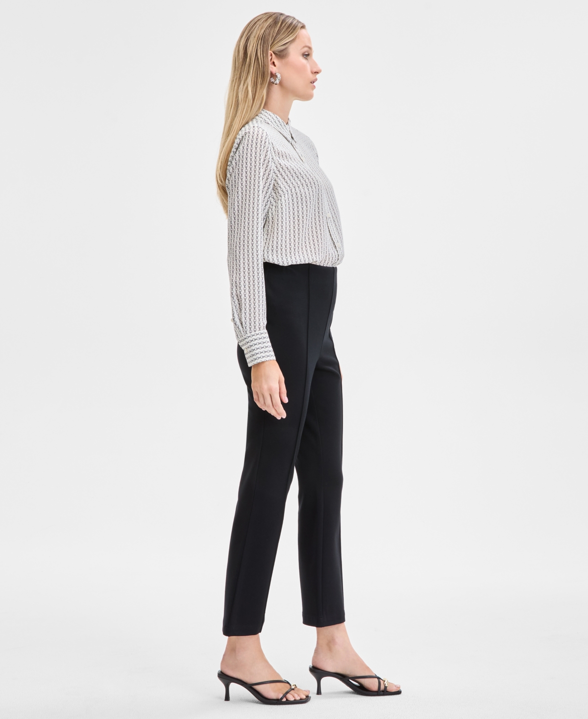 Inc International Concepts Women's High-rise Hollywood Ponte Kick-flare Pants, Exclusively At Macy's In Deep Black