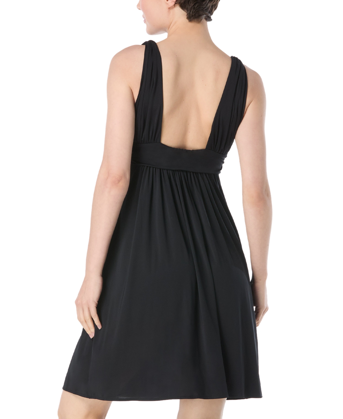 CARMEN MARC VALVO WOMEN'S VALVO DRAPED MINI COVER-UP DRESS 