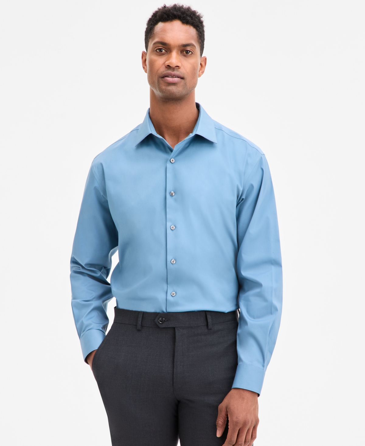 Alfani Men's Regular-fit Temperature Regulating Solid Dress Shirt, Created For Macy's
