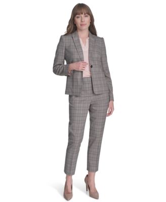 Women's Notch-Lapel Check Blazer