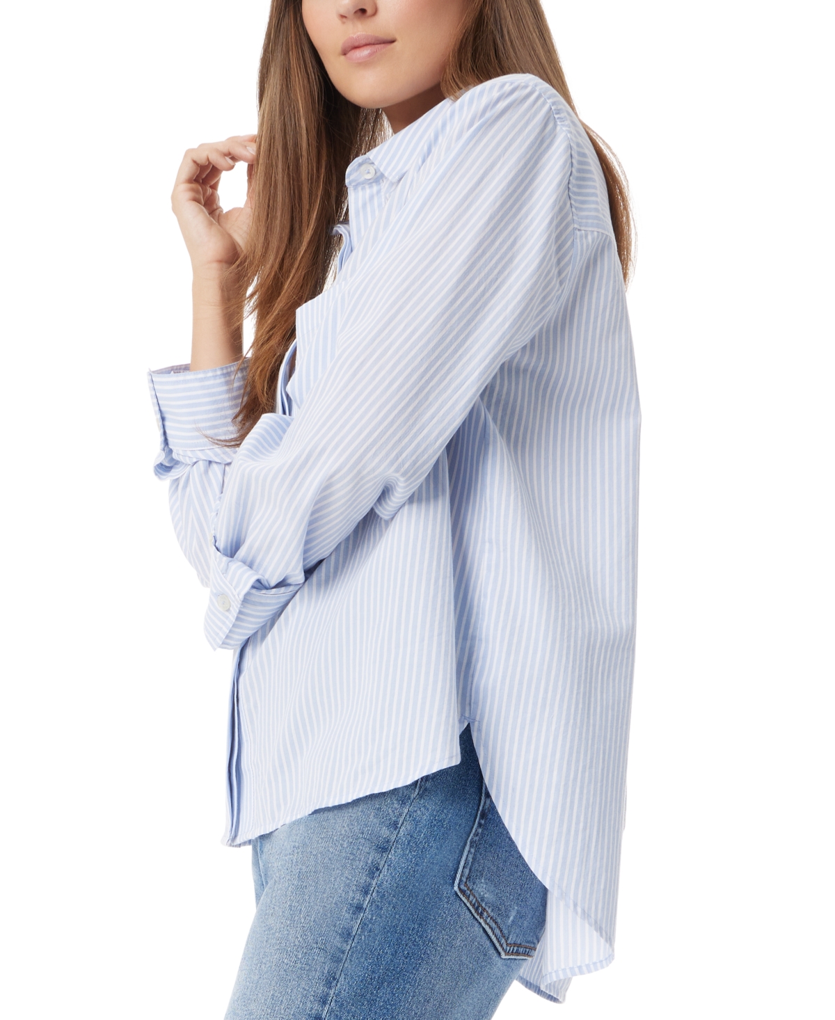 SAM EDELMAN WOMEN'S DOREY STRIPED COTTON BUTTON-FRONT SHIRT 