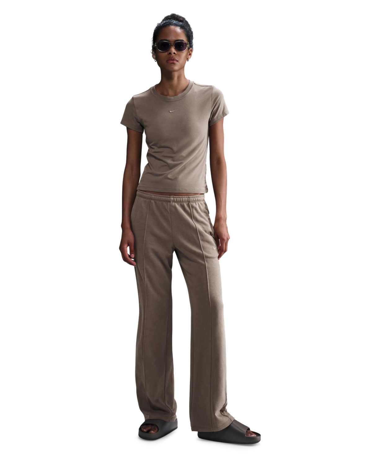 Women's Sportswear Chill French Terry Open-Hem Sweatpants - Minkbn/sai