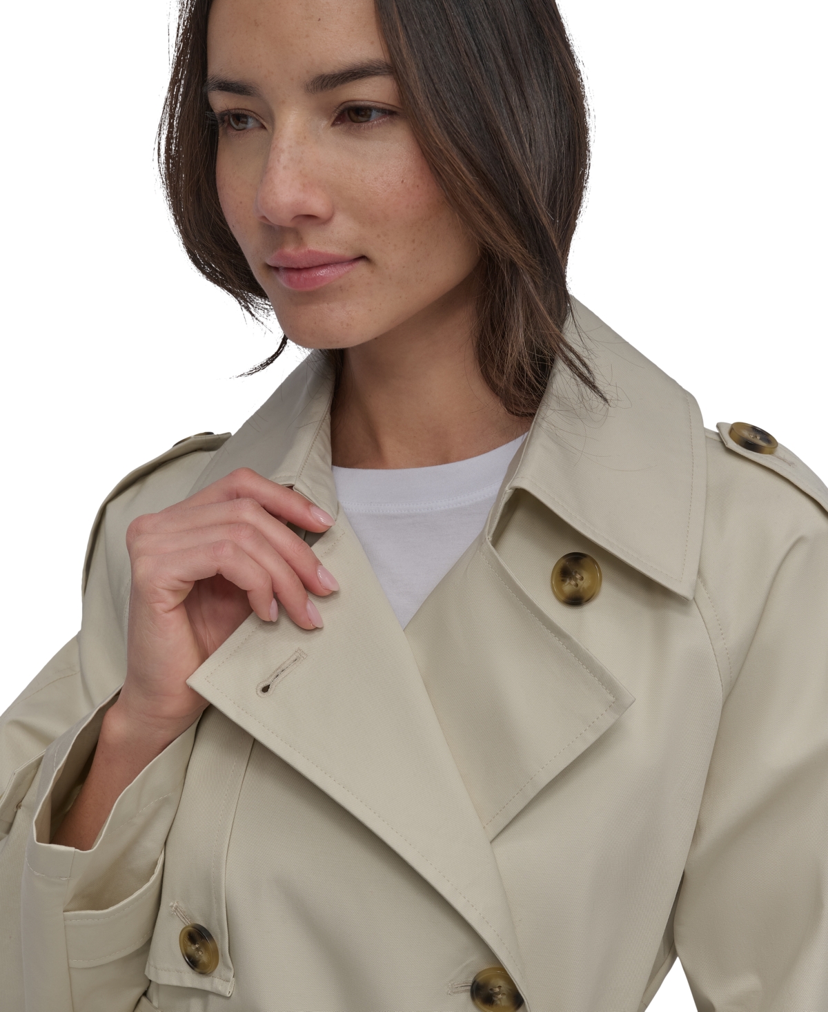 DKNY JEANS WOMEN'S COTTON DOUBLE-BREASTED TRENCH COAT 