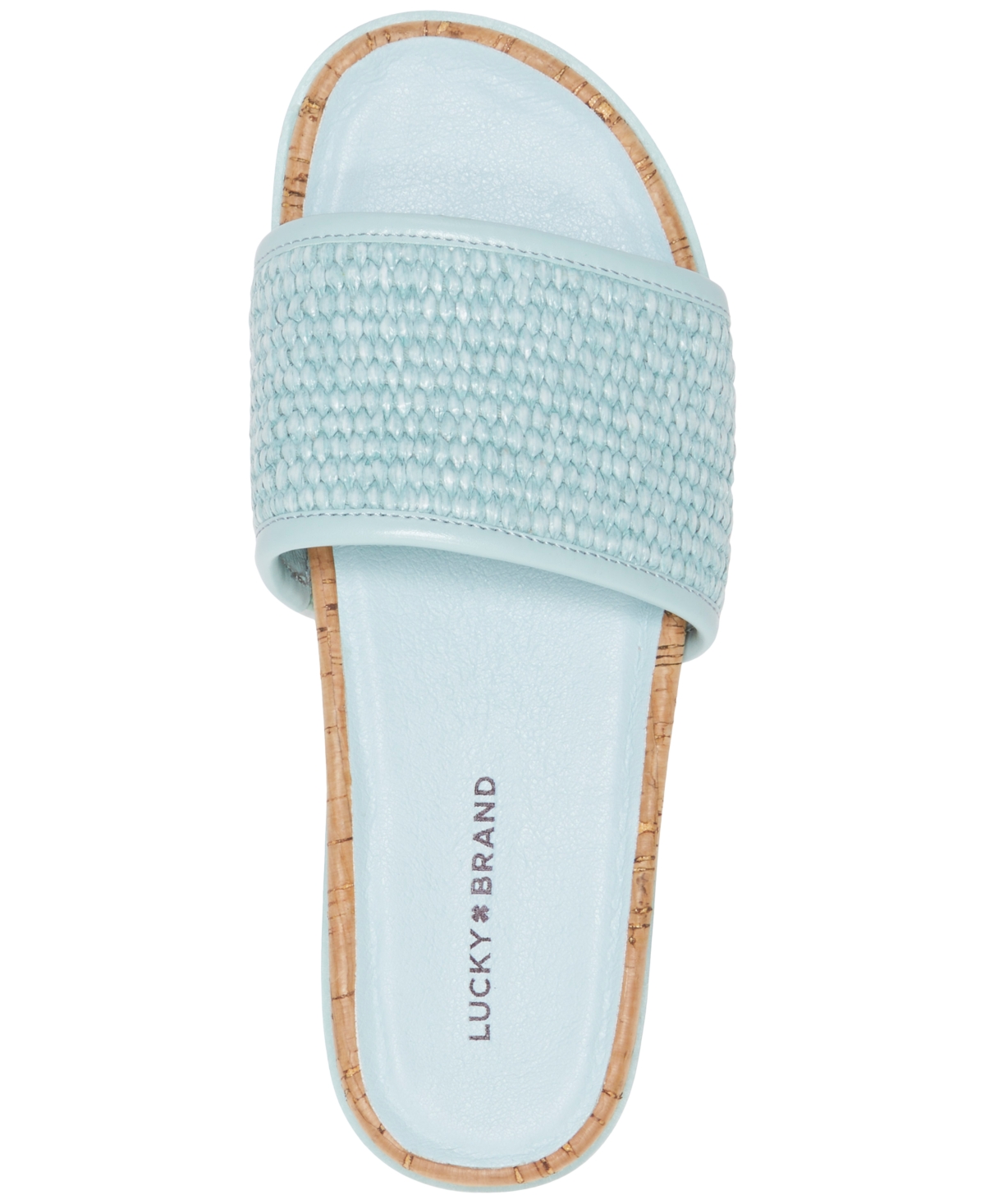 Lucky Brand Dylina Slide Sandal In Santorini Blue Raffia