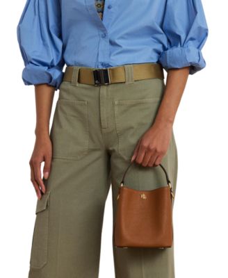 Crosshatch Leather Small Reese Bucket Bag