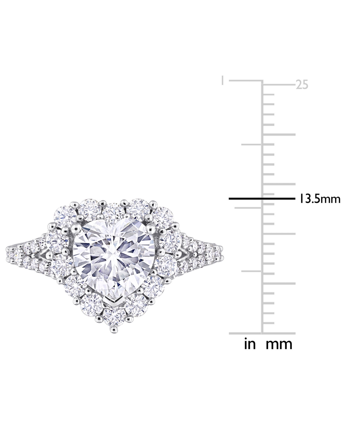 Macy's Moissanite Heart Ring (3 Ct. T.w.) In Sterling Silver In Moissanite