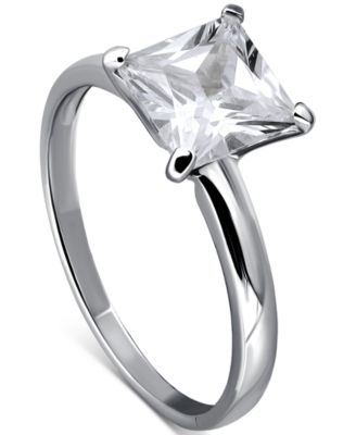 Cubic Zirconia Square Solitaire Ring