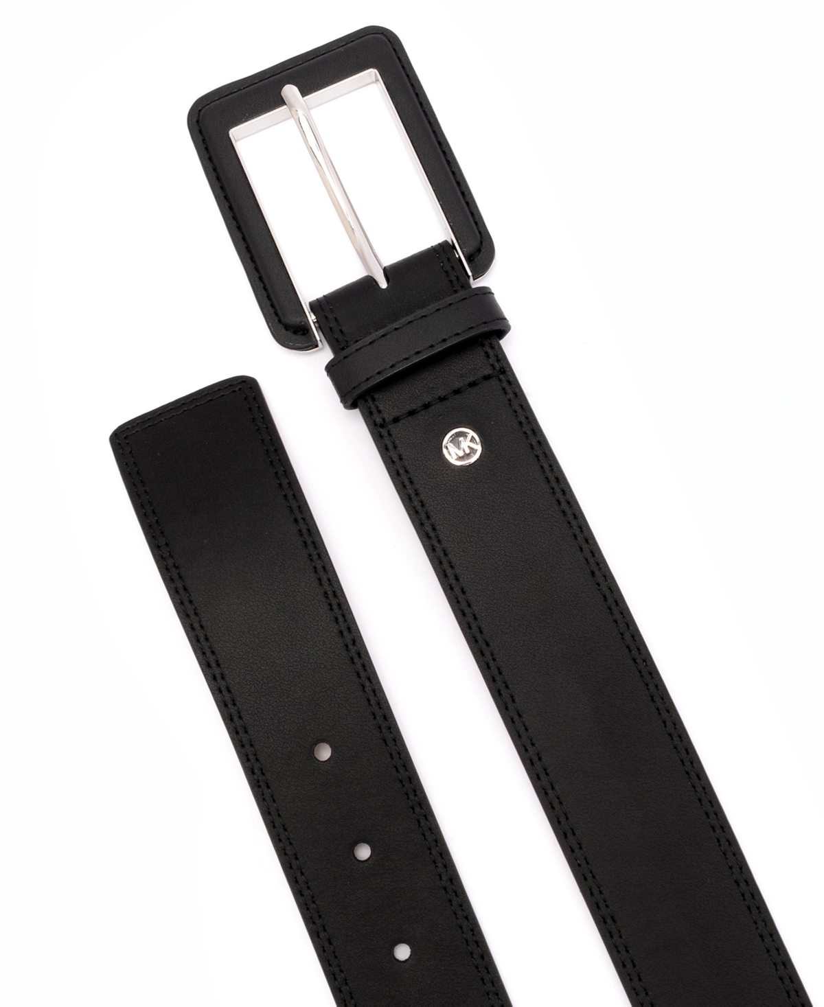 Michael Kors Women's 40mm Leather Belt In Black,silver
