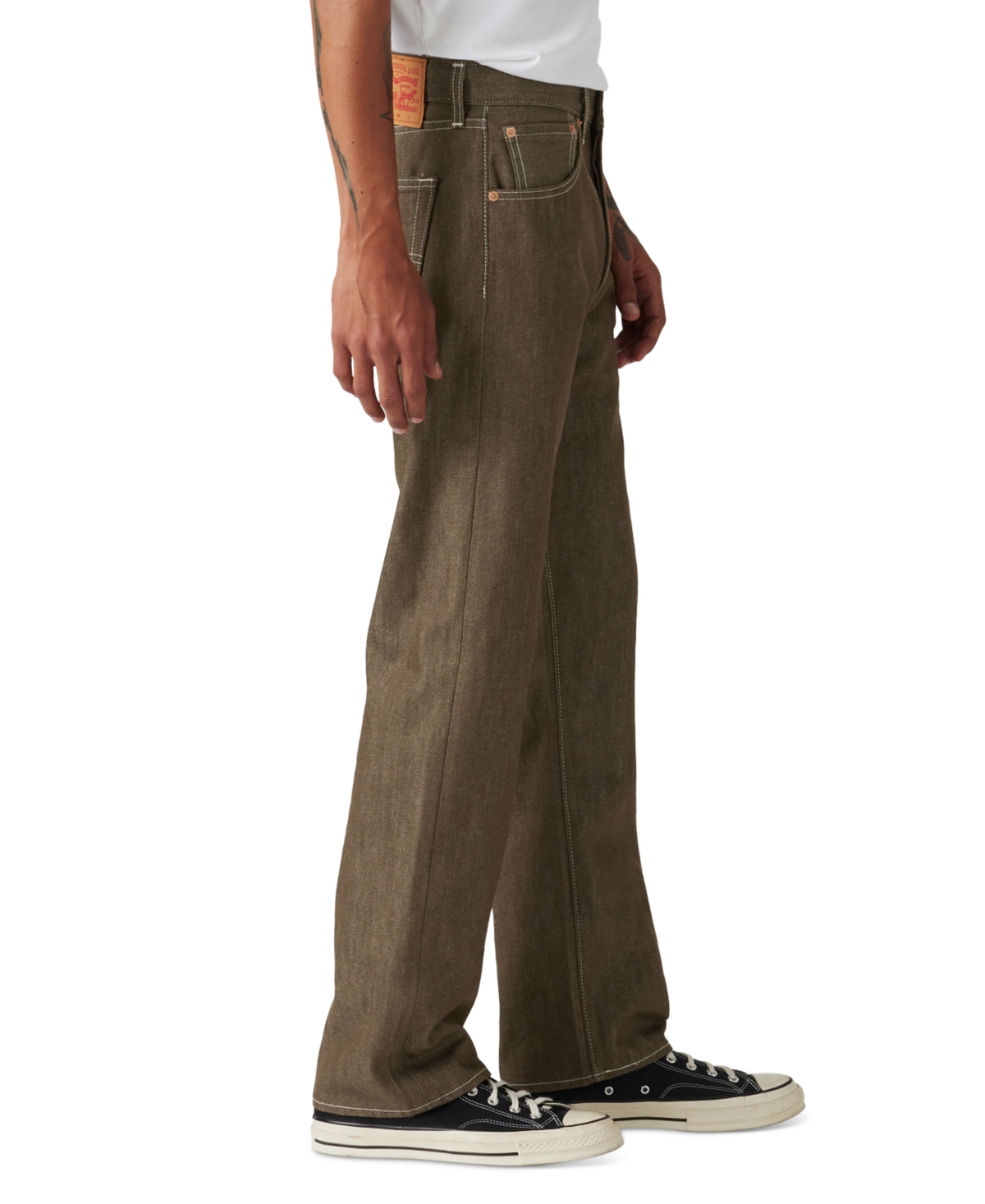 Levi's Men's 501 Original Shrink-to-fit Non-stretch Jeans In Brown Stf