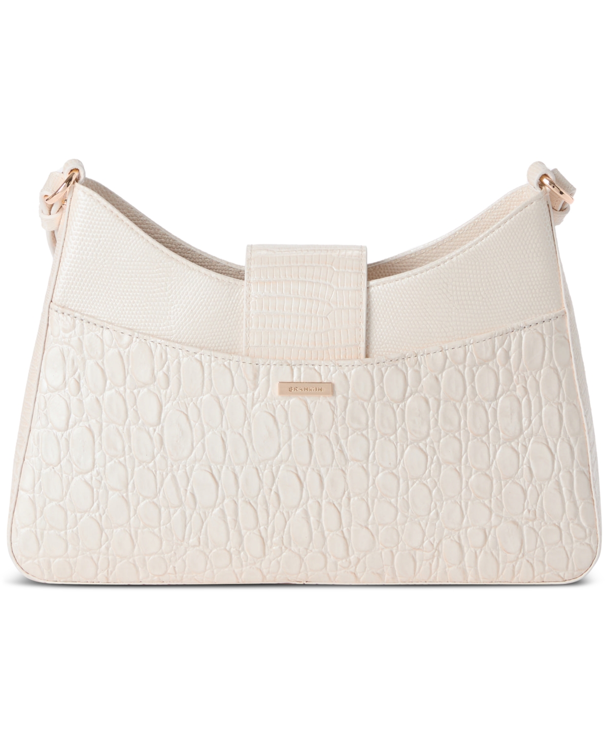 Brahmin Esme Sea Salt White Carman Leather Small Shoulder Bag In Sea Salt White