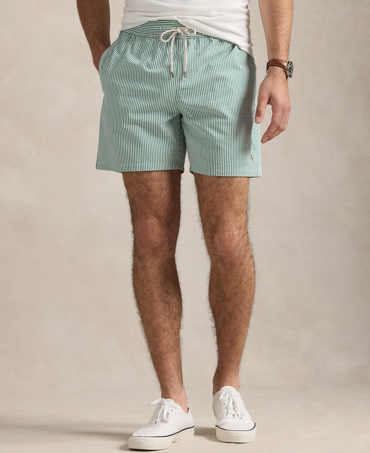 Polo Ralph Lauren Men's 5-3/4" Traveler Classic Striped Swim Trunk In Blue