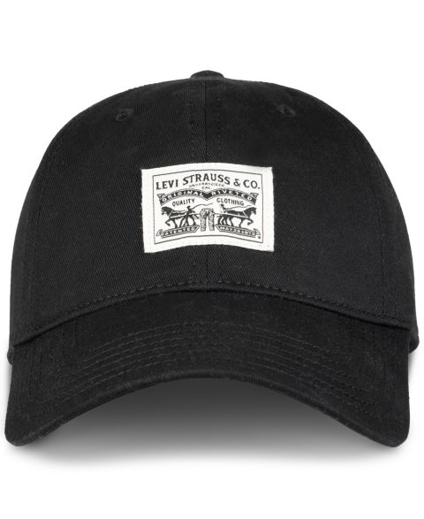 Мужские кепки Levi's Relaxed Double Horse Logo Patch, цвет: Чёрный