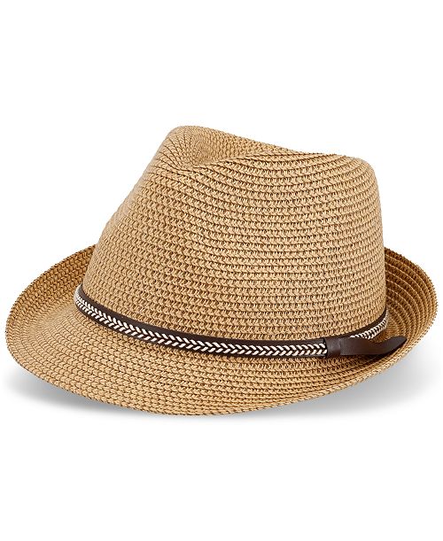 alfani Levi's Men's Two-Tone Straw Fedora Hat Men's Fashion & Accessories