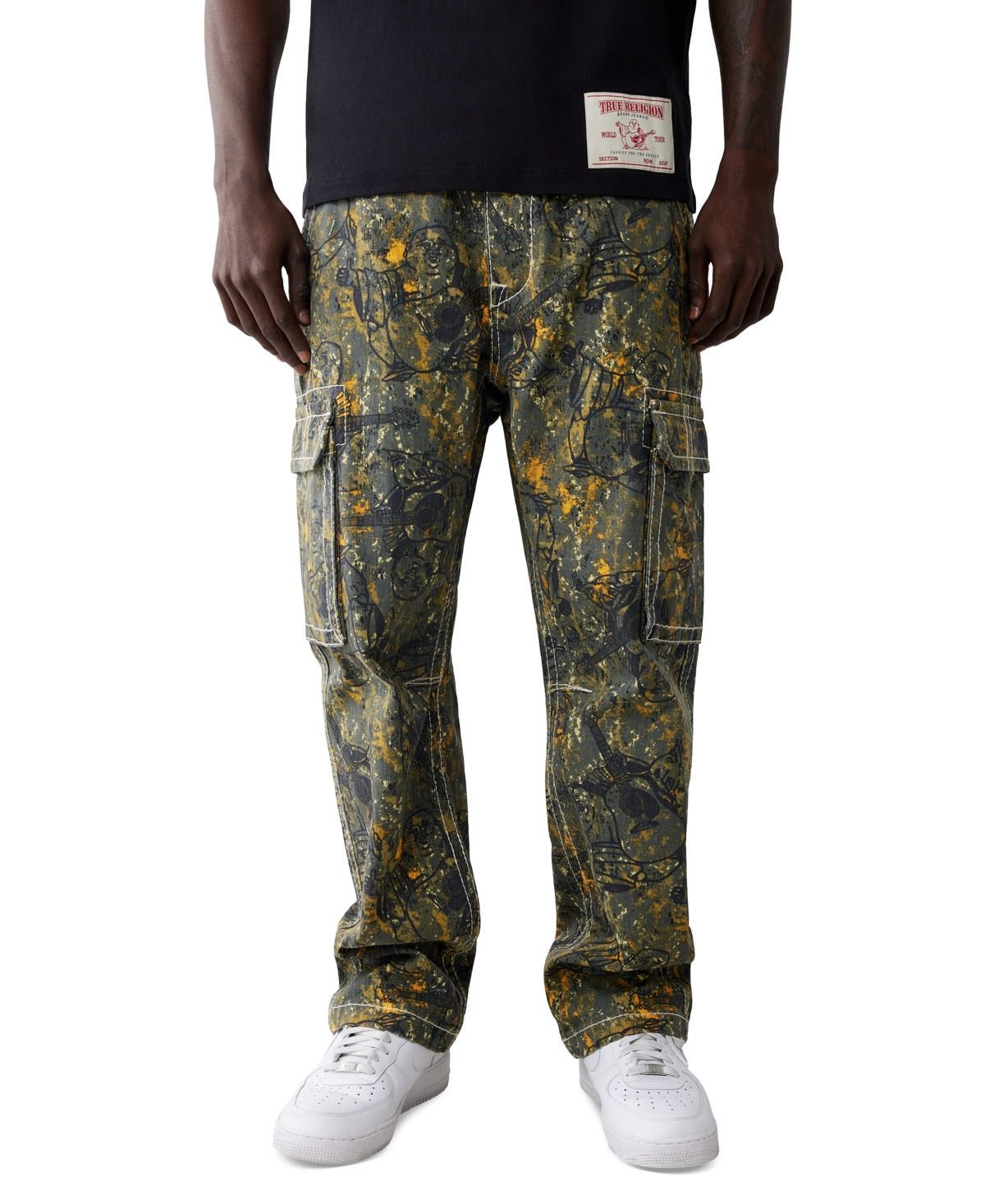 Men's Big T Cargo Pants - Camouflage Black