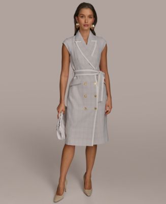 【Donna Karan New York】Double-Breasted Tweed Dress Donna Karan New York Double Breasted Tweed Sheath Dress