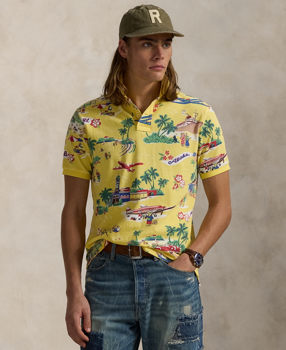 Polo Ralph Lauren Polo À Motif In Holiday Bear Yellow