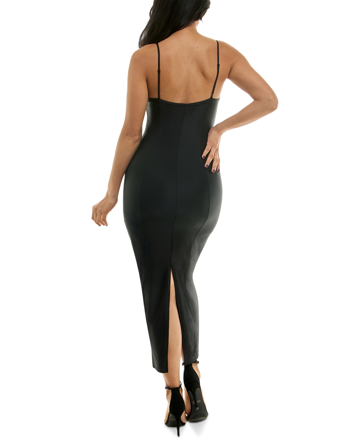 KATIA RAE WOMEN'S V-NECK BODYCON KNIT MIDI DRESS 